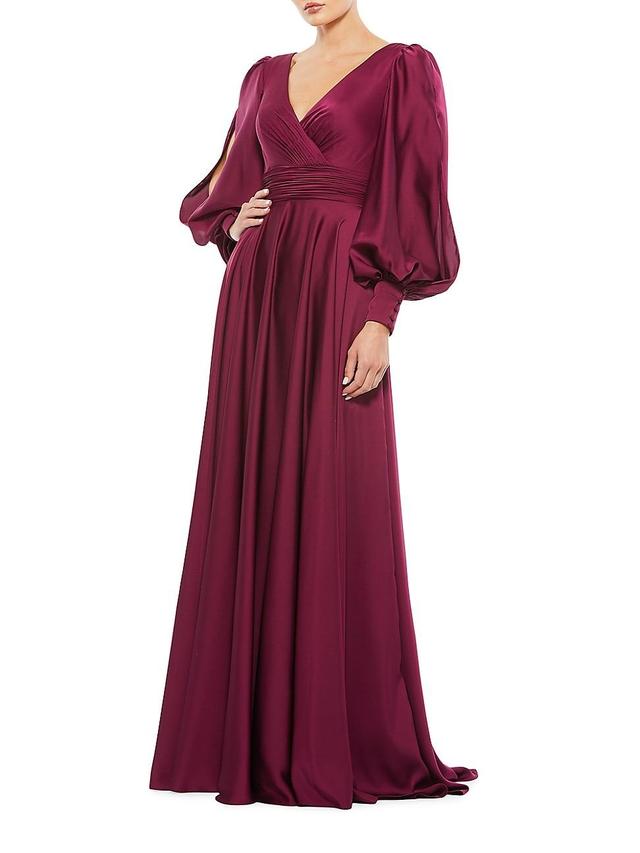 Womens Ieena Satin Split-Sleeve Gown Product Image