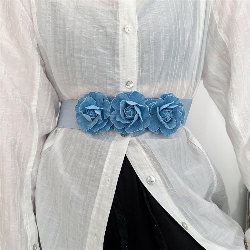 Denim Flower Belt Product Image