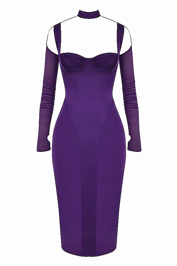 Talika Grape Corset Midi Dress Product Image