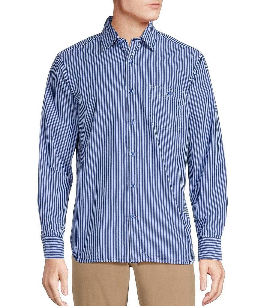 Cremieux Blue Label Color Washed Striped Poplin Long Sleeve Woven Shirt Product Image