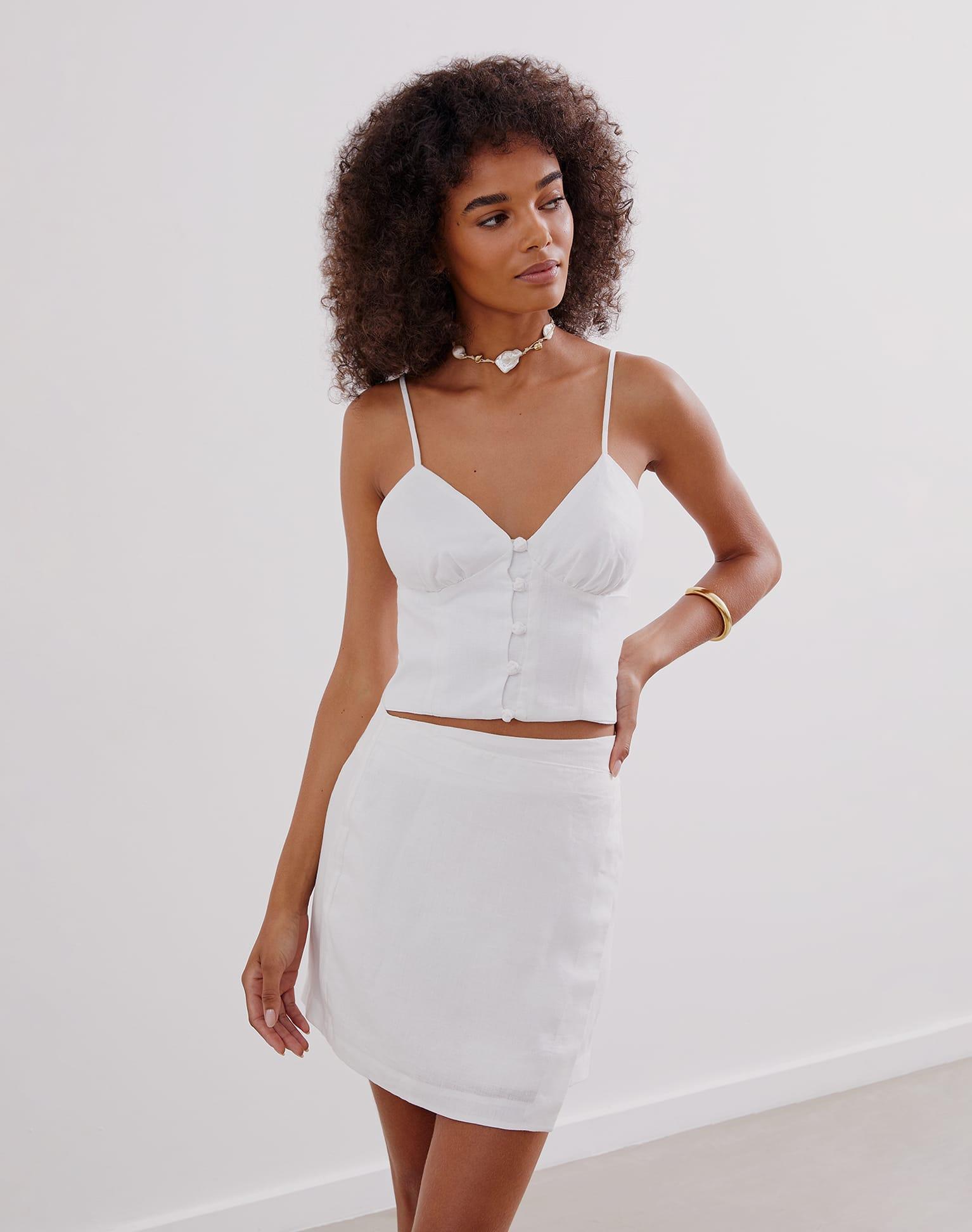 Meire Mini Skirt (exchange only) - Off White Product Image