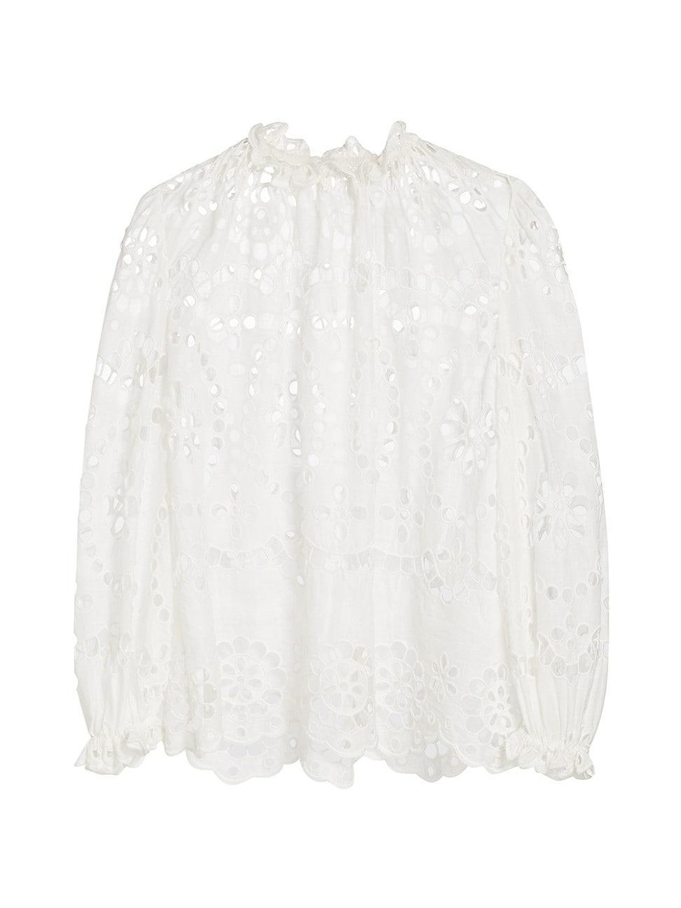 Womens Lexi Cotton Eyelet Blouse Product Image