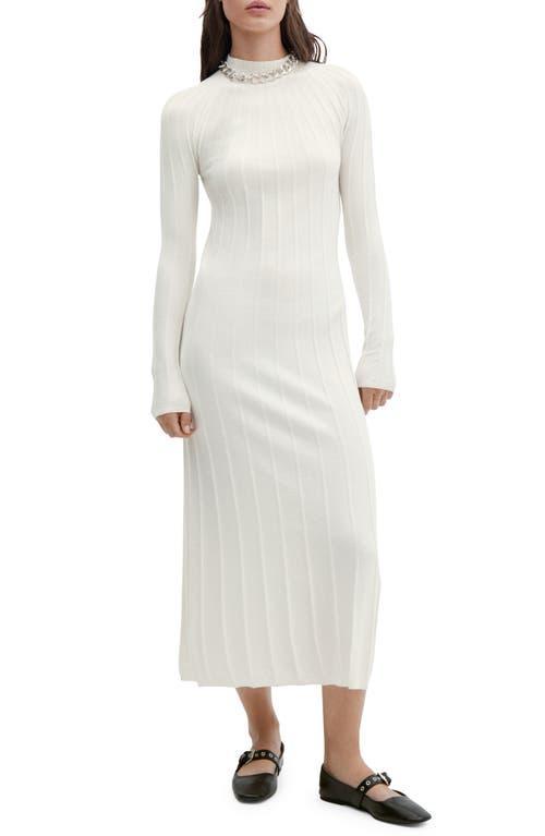 MANGO Long Sleeve Funnel Neck Rib Sweater Dress Product Image