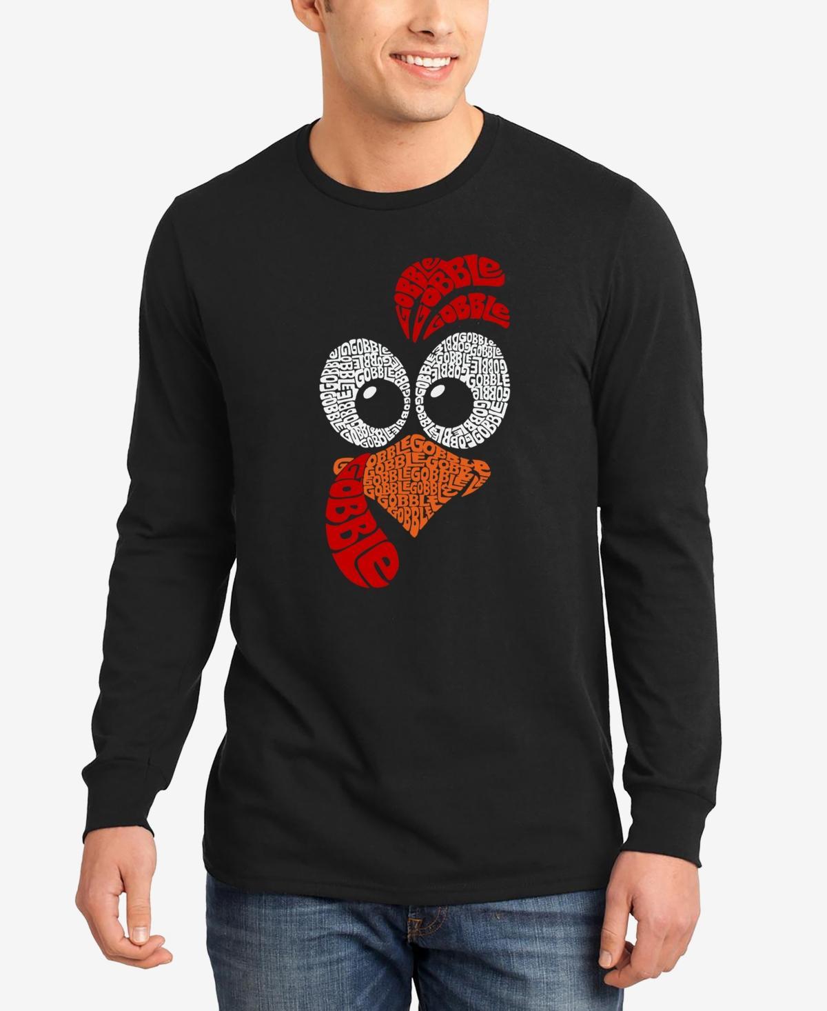 La Pop Art Mens Turkey Face Word Art Long Sleeve T-Shirt Product Image