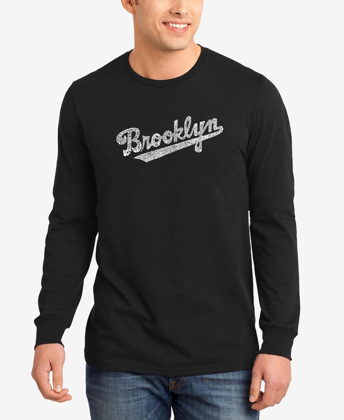 Mens Word Art Long Sleeve Brooklyn Neighborhoods T-shirt Product Image