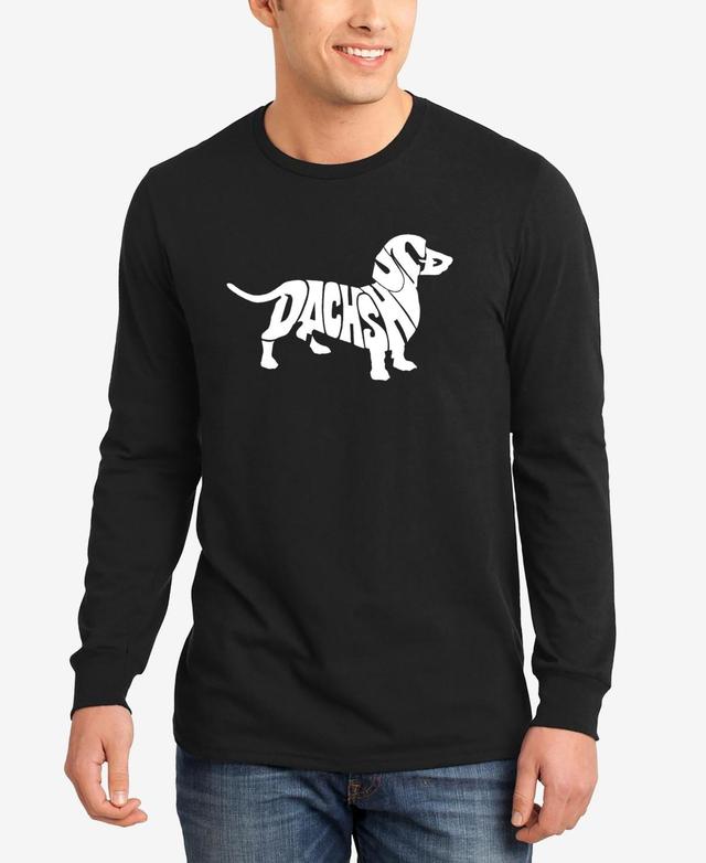 La Pop Art Mens Dachshund Word Art Long Sleeve T-shirt Product Image