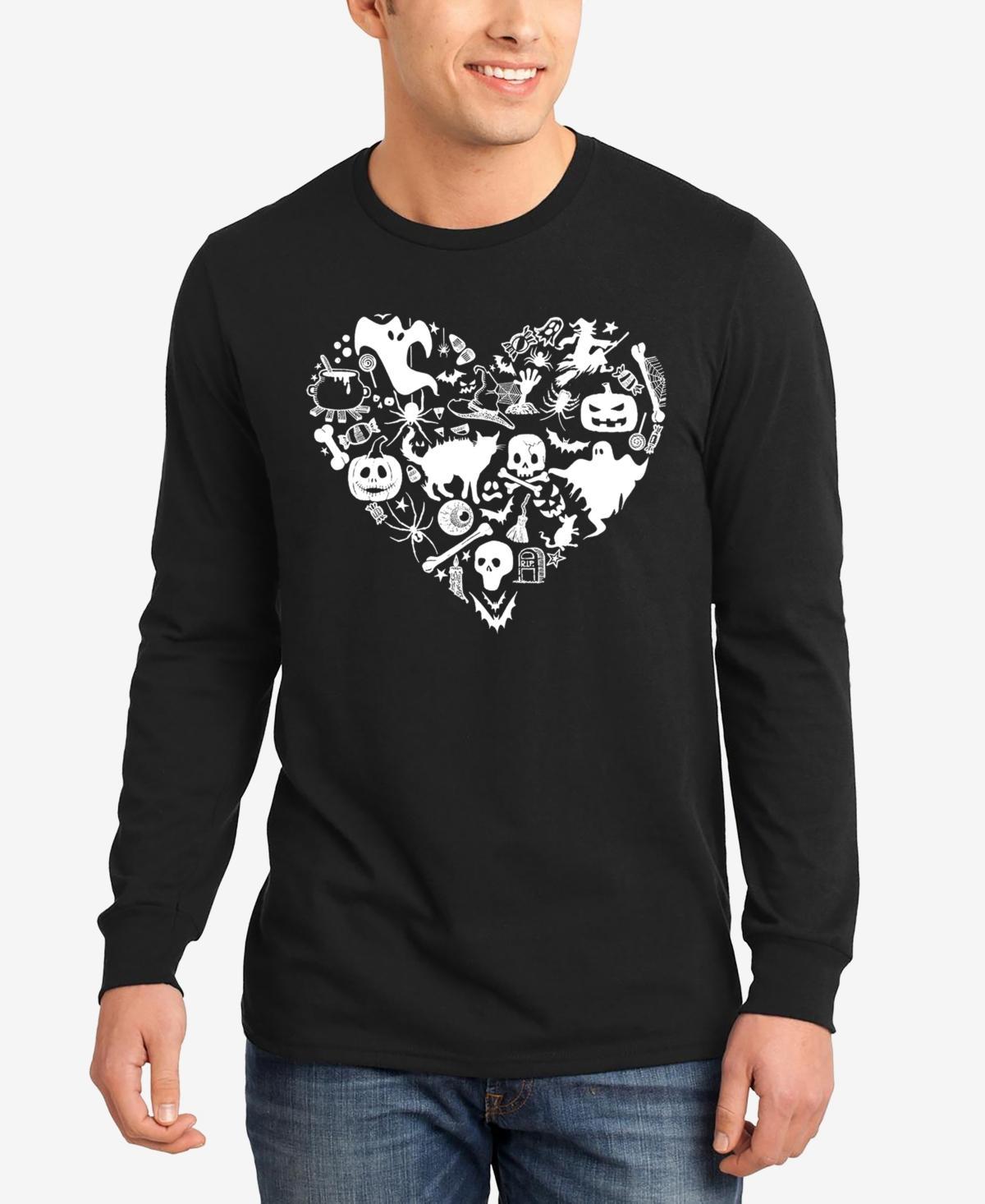 La Pop Art Mens Halloween Heart Word Art Long Sleeve T-Shirt Product Image