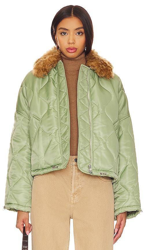 Nylon Fabric and Shearling Bomber Product Image