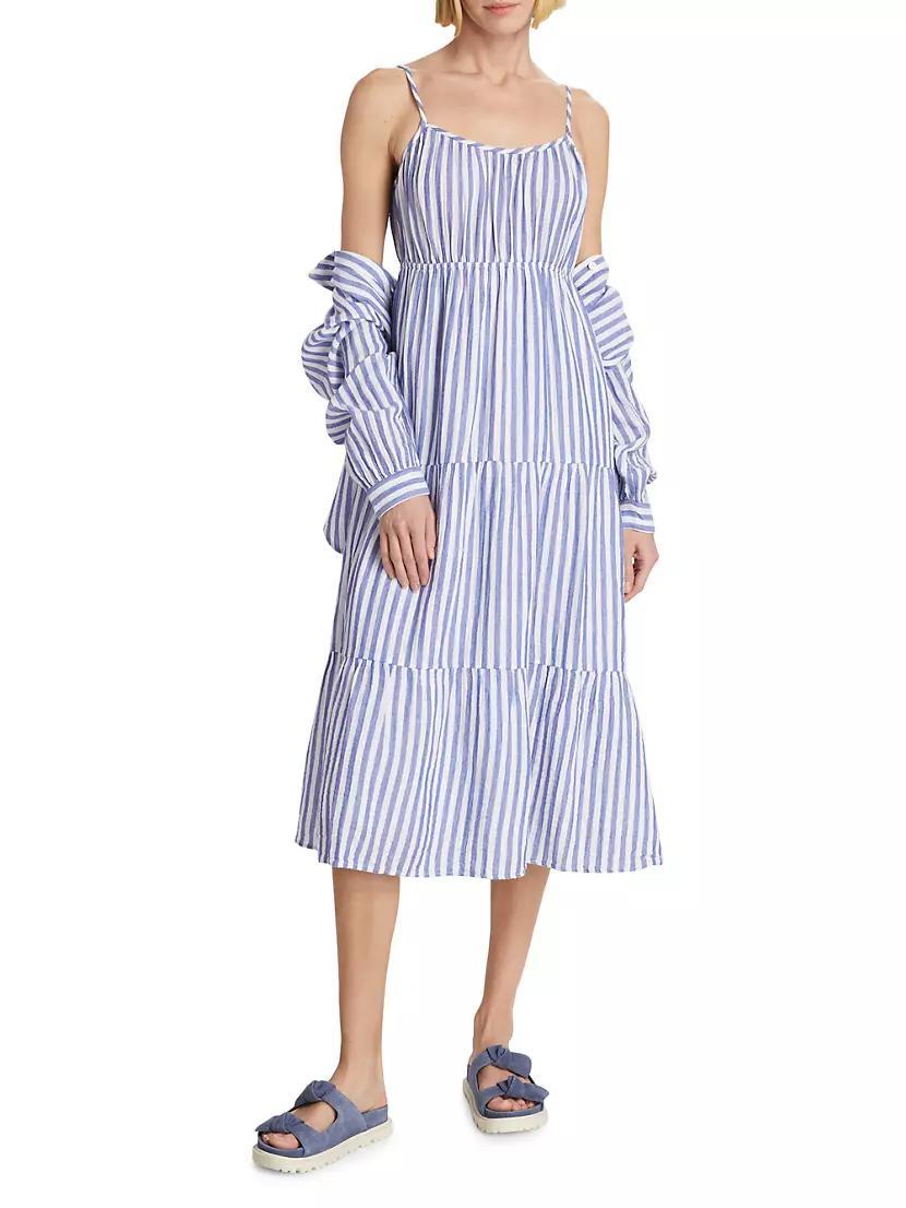 Blakely Cotton Striped Midi-Dress Product Image