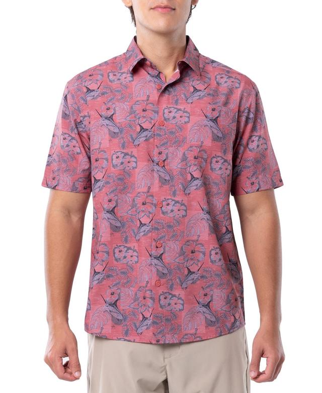 Guy Harvey Mens Short-Sleeve Marlin Floral Fishing Shirt Product Image