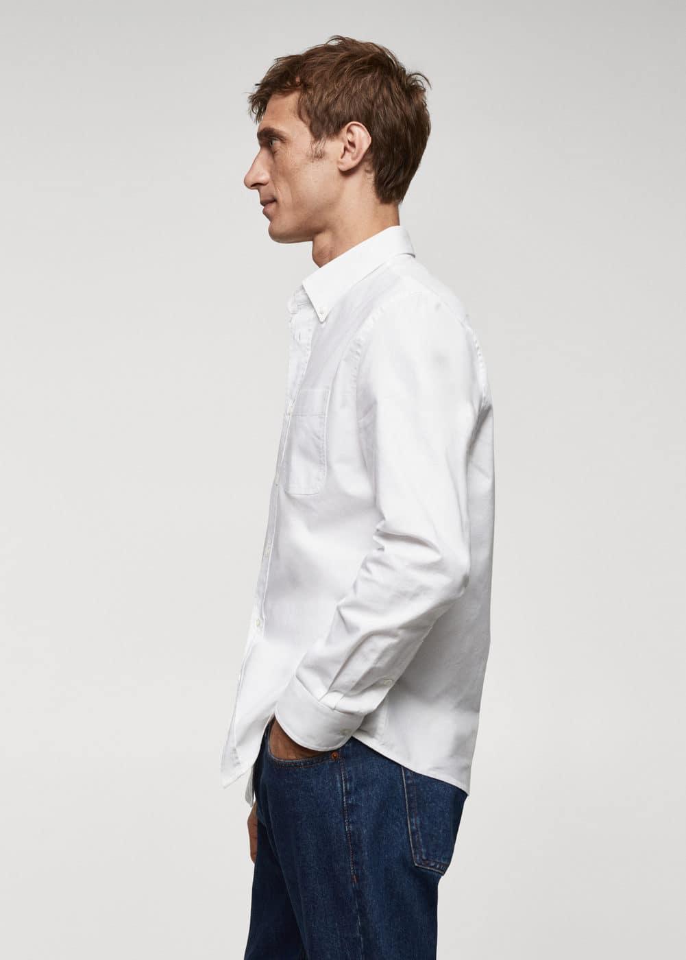 MANGO MAN - Regular fit Oxford cotton shirt whiteMen Product Image