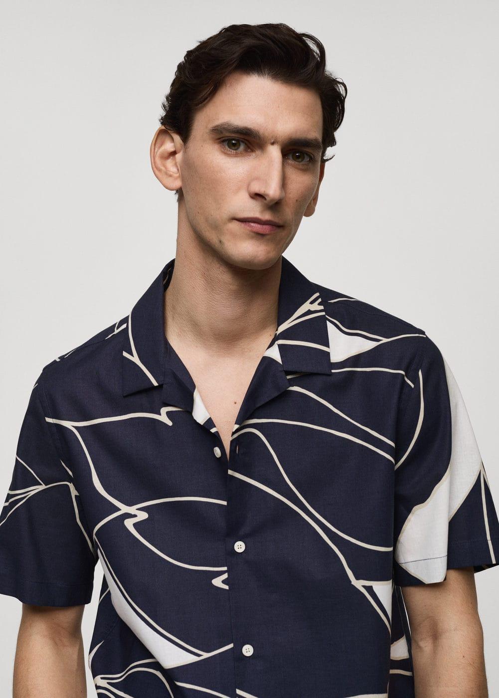 Mango Mens Cotton Printed Shirt Product Image