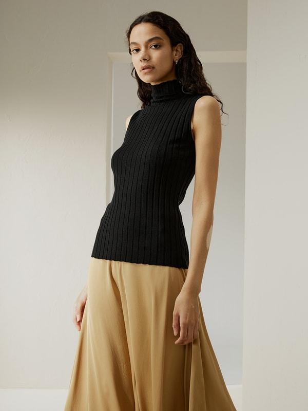 Silk-Cashmere Blend Knit Top Product Image