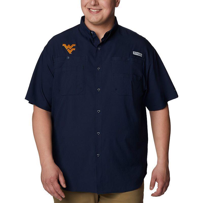 Columbia Mens Collegiate PFG Tamiami Short Sleeve Shirt - Big - West Virginia- Product Image