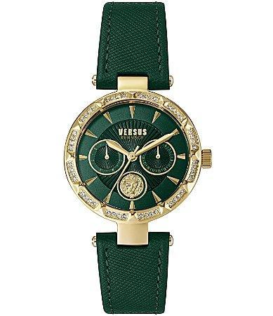 Versus by Versace Womens Sertie Green Leather Strap Watch 36mm Product Image