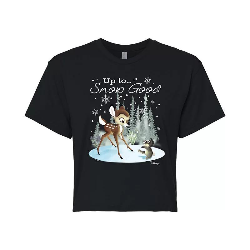 Disneys Bambi Womens Up To Snow Good Cropped Tee, Girls Product Image