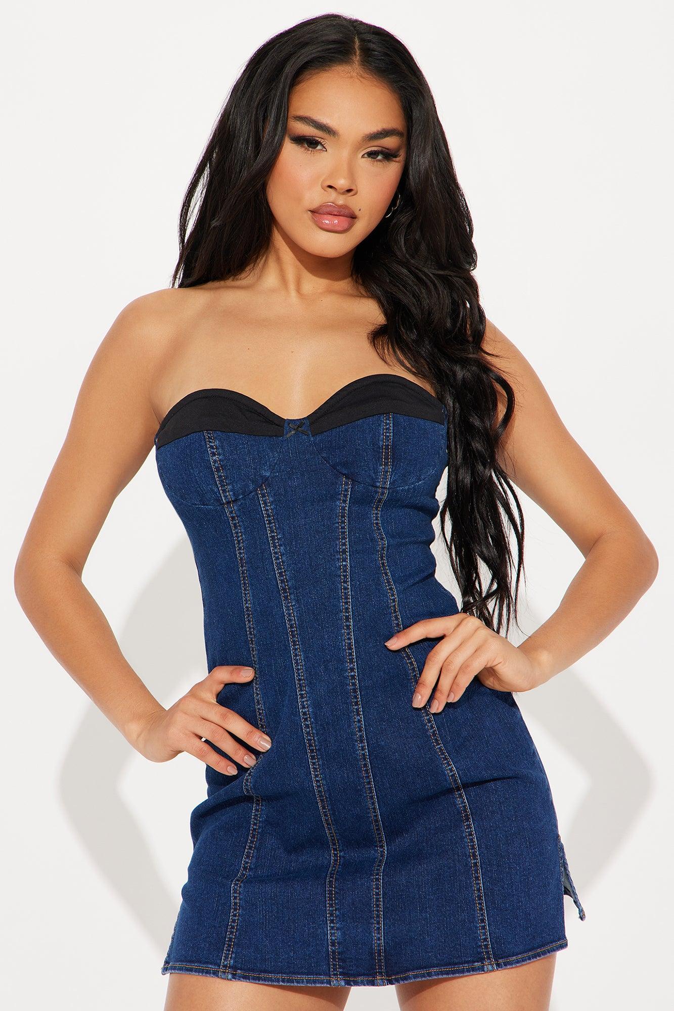 Denim Mood Mini Dress - Medium Wash Product Image