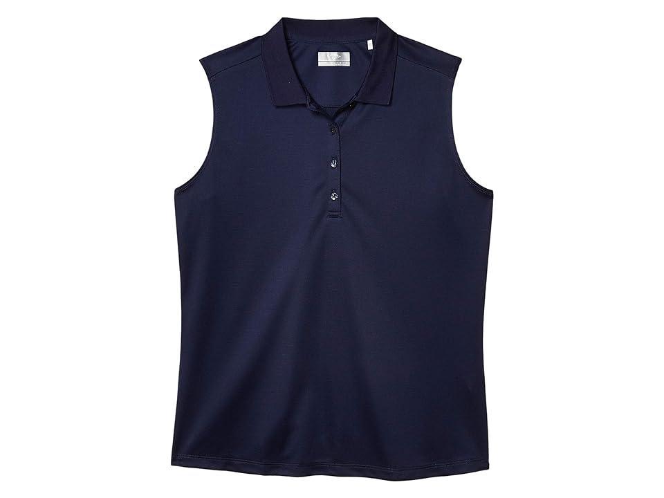 Callaway Sleeveless Essential Solid Knit Polo (Peacoat) Women's Clothing Product Image