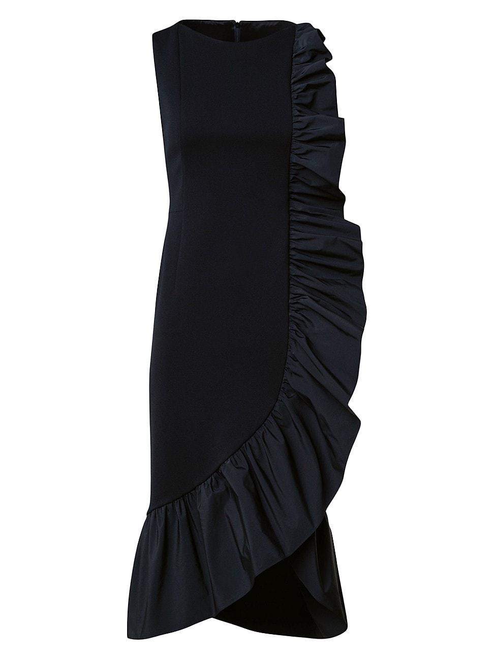 Womens Jersey Ruffled Sleeveless Midi-Dress Product Image