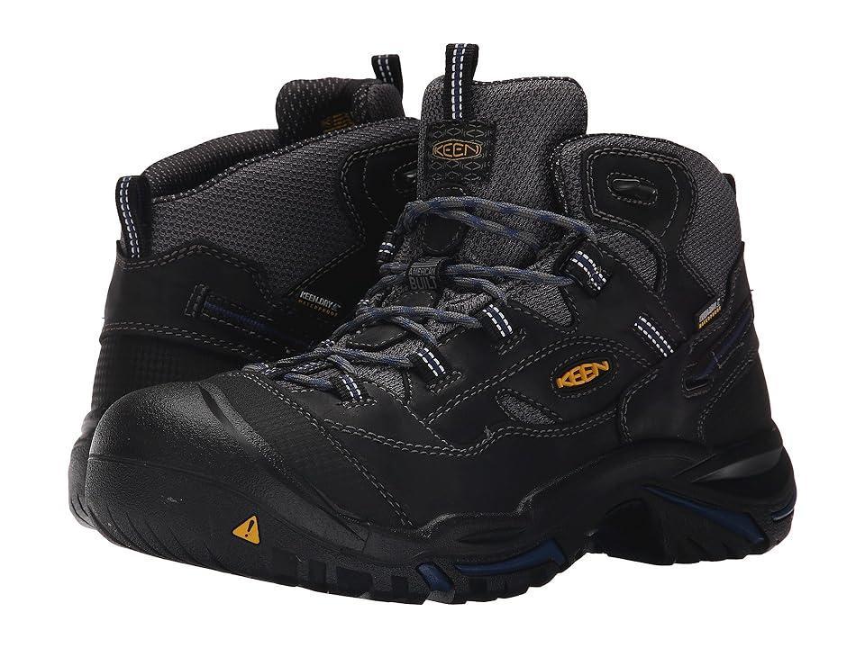 KEEN Utility Braddock Mid Waterproof Soft Toe (Raven/Estate Blue) Men's Work Lace-up Boots Product Image