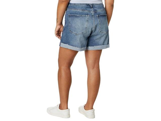 KUT from the Kloth Plus Size Jane High-Rise Short Univen Roll-Up Raw Hem (Update) Women's Jumpsuit & Rompers One Piece Product Image