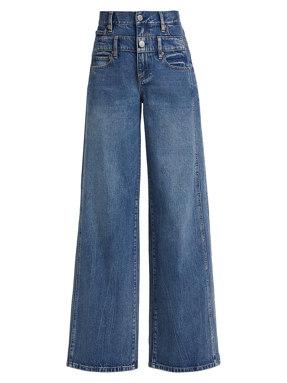 Womens High-Rise Double Waistband Cool Jeans Product Image