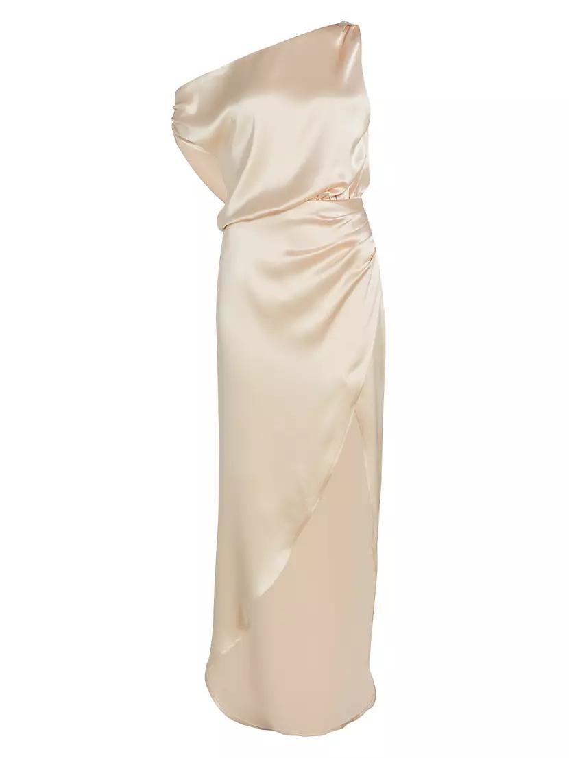 Dinah One-Shoulder Satin Gown Product Image