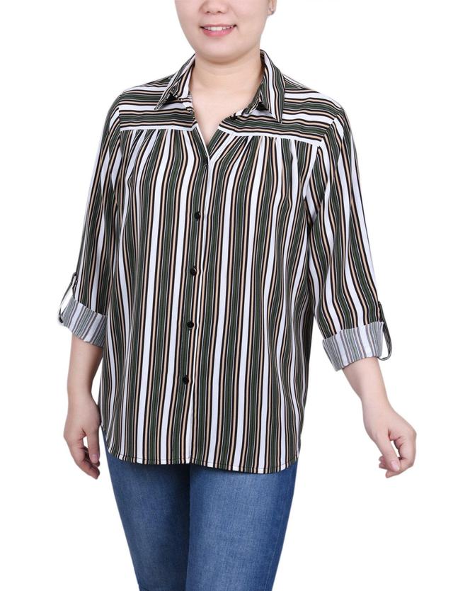 Long Roll Tab Sleeve Blouse - Petite Product Image