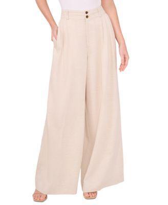 Women's Pleated High-Rise Wide-Leg Pants Product Image