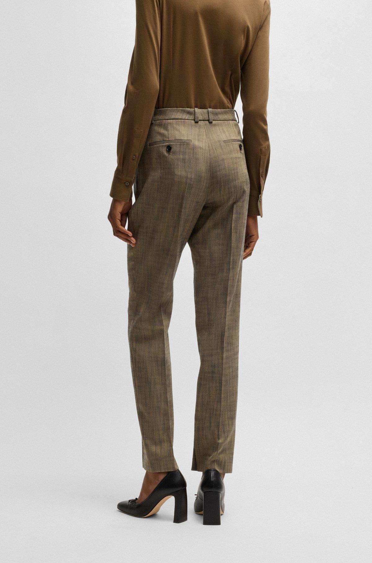 Relaxed-fit trousers in melange stretch sharkskin fabric Product Image