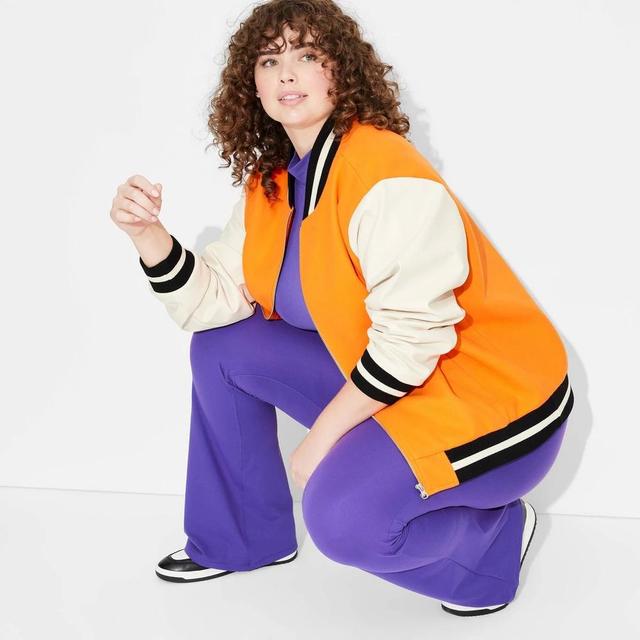 Womens Game Day Varsity Jacket - Wild Fable Orange 1X Product Image