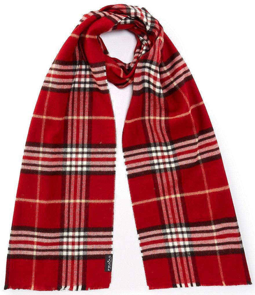 Fraas Classic Plaid Cashmink Fringe Cut Scarf Product Image