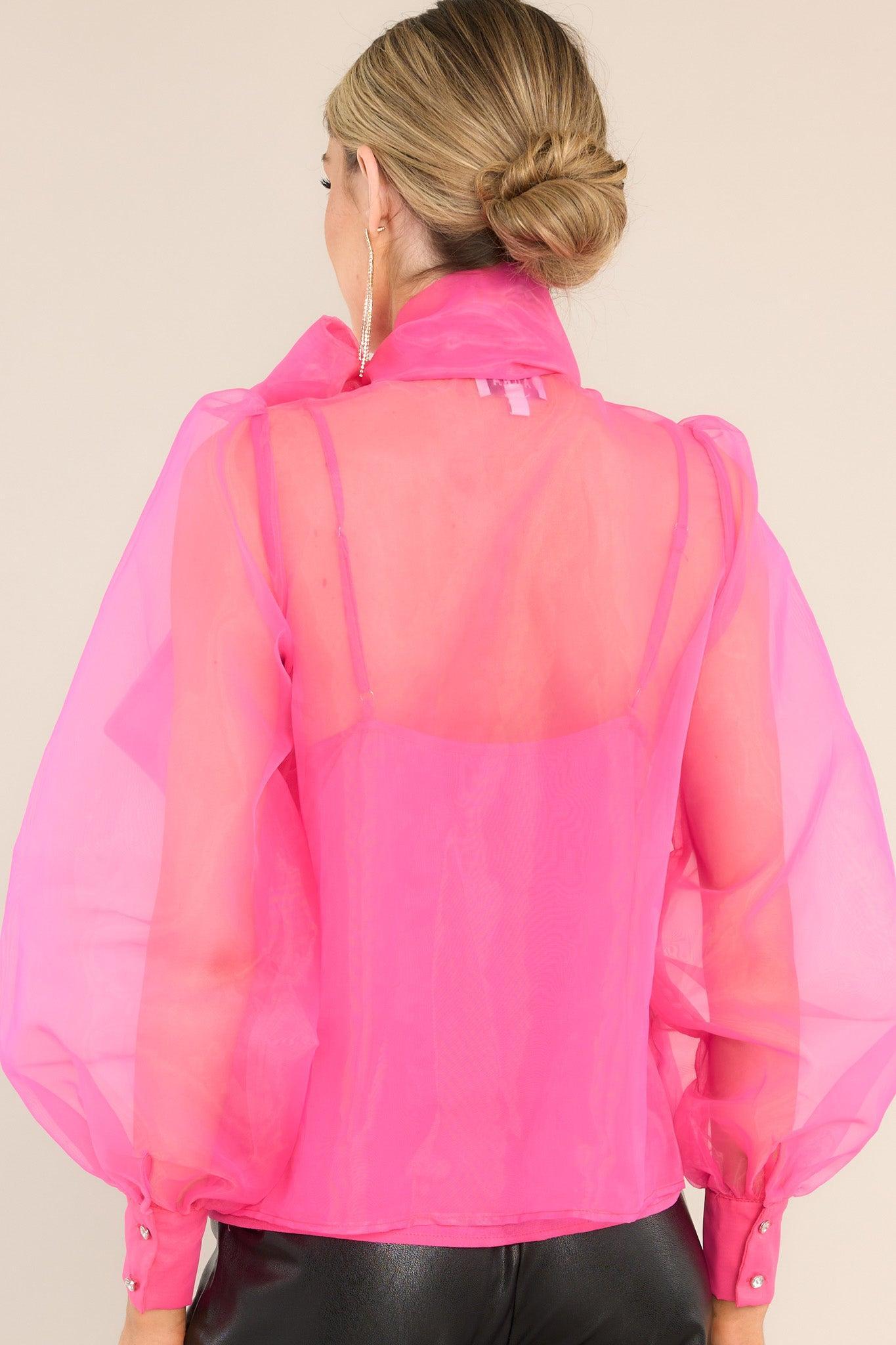 Aura Patience Is Power Hot Pink Top Product Image