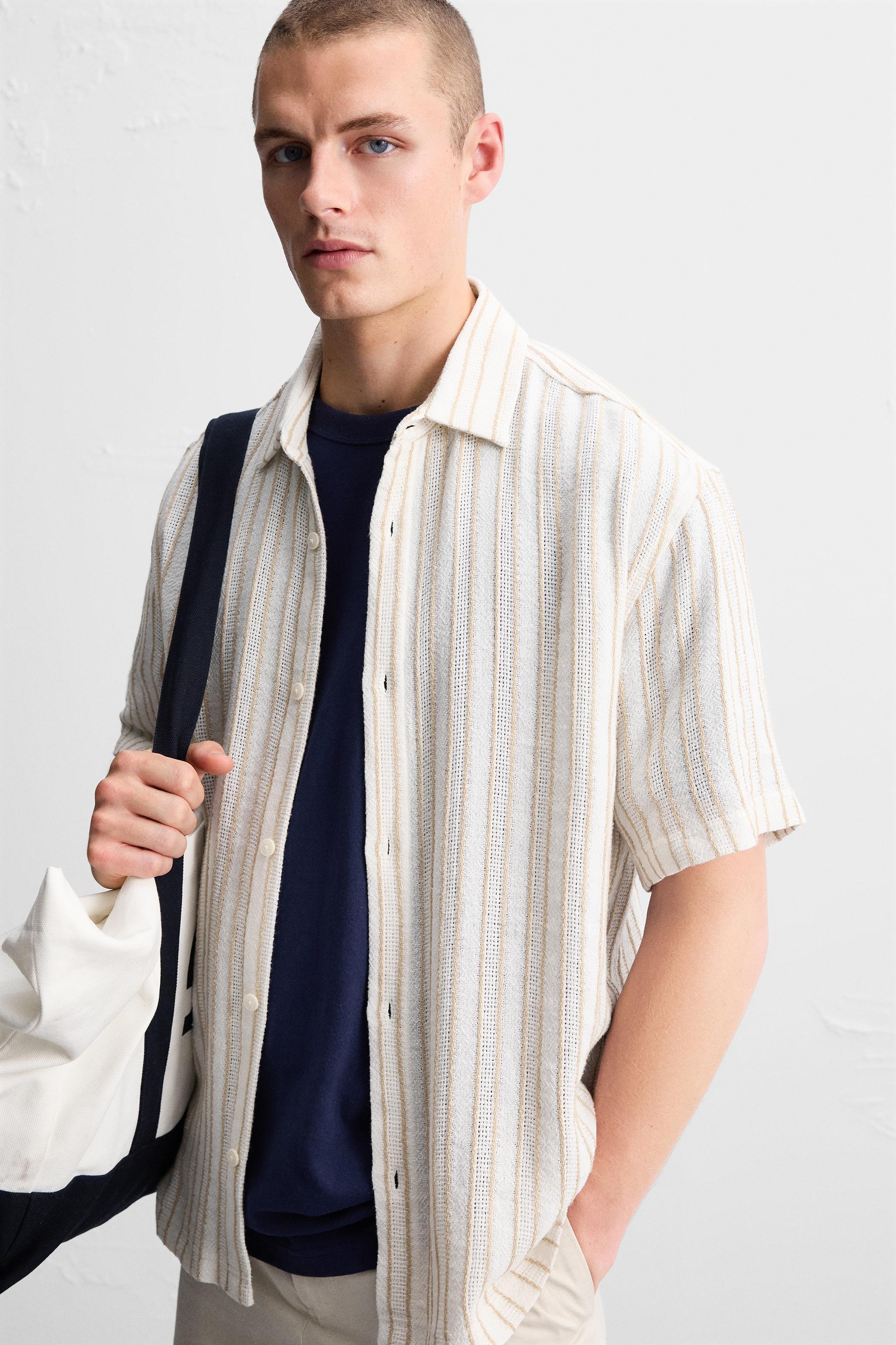 TEXTURED STRIPED SHIRT Product Image