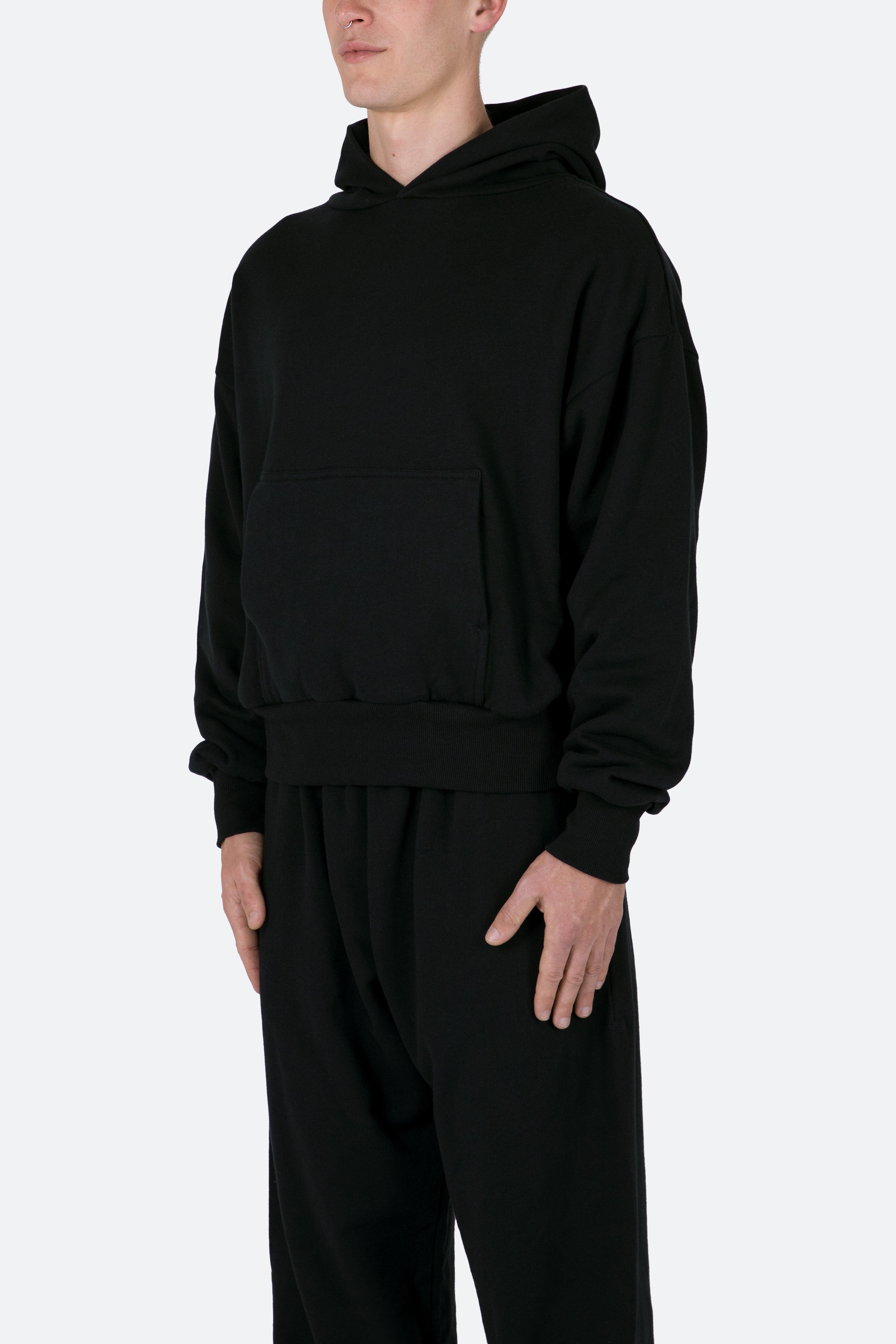 Double Layer Hoodie - Black Male Product Image