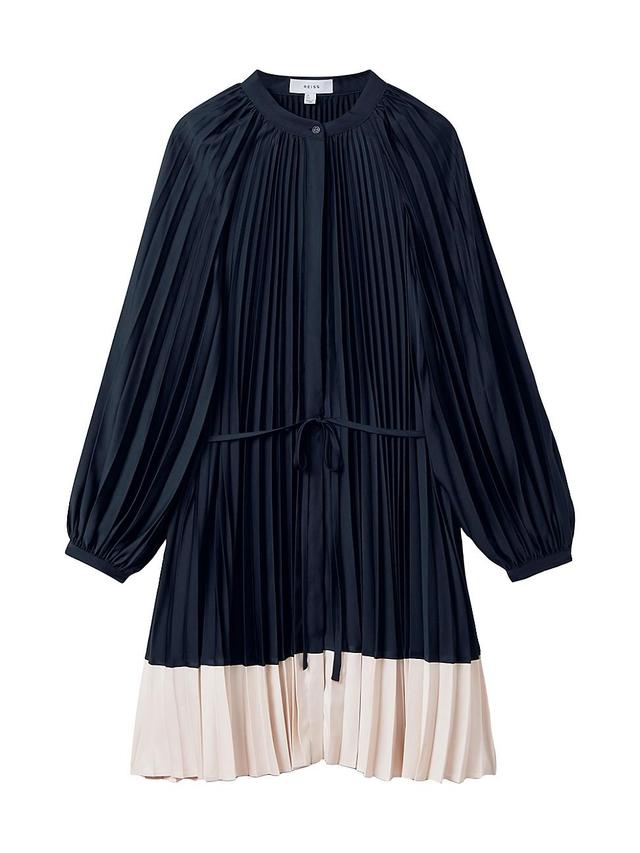 Reiss Gabby Pleated Color Blocked Dress Product Image