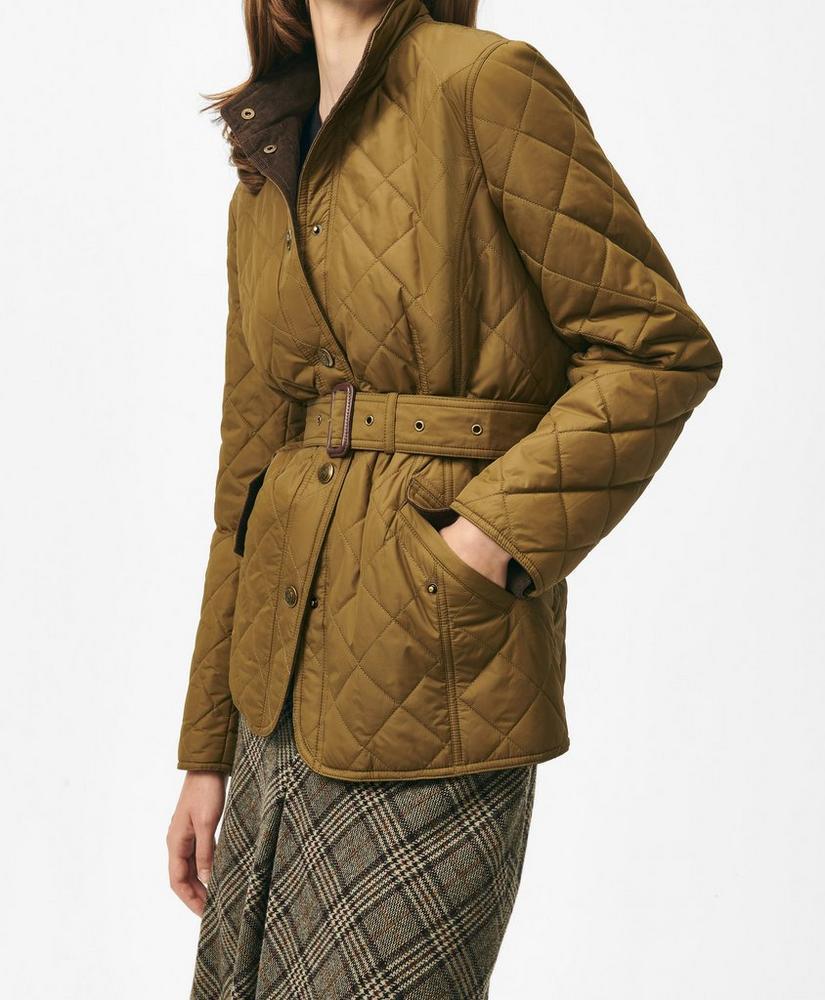 Belted Military-Inspired Quilted Jacket in Nylon Product Image