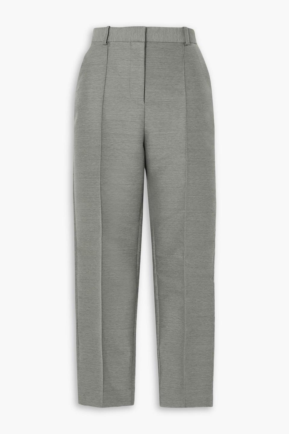 TOTÊME Pleated Woven Tapered Pants In Gray product image