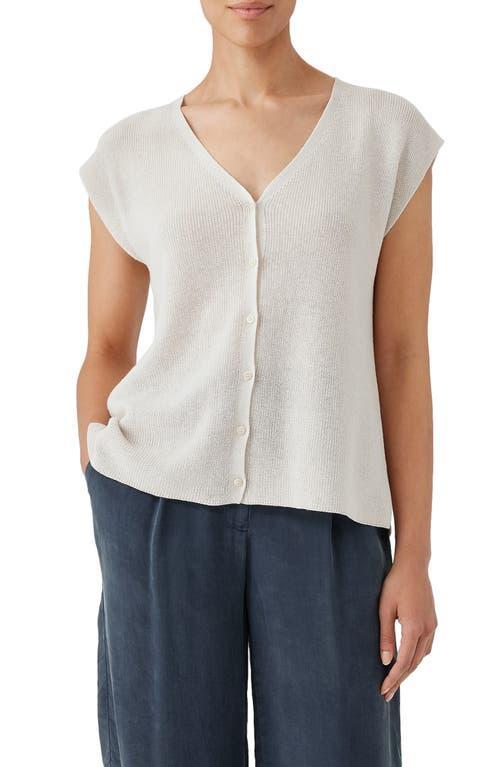 V-Neck Cap-Sleeve Crepe Vest Product Image