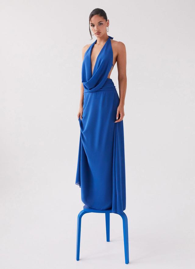 Elysia Chiffon Maxi Dress - Cobalt Product Image