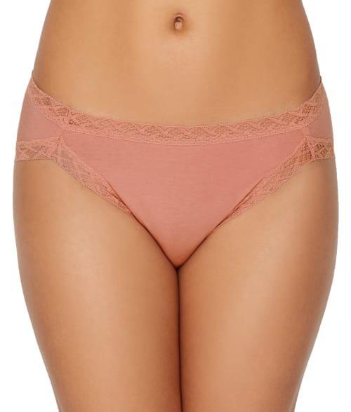 Natori Bliss Lace-Trim Cotton French-Cut Brief Underwear 152058 Product Image