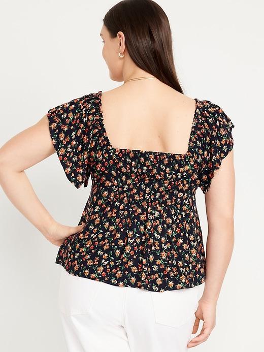 Flutter-Sleeve Crepe Top Product Image