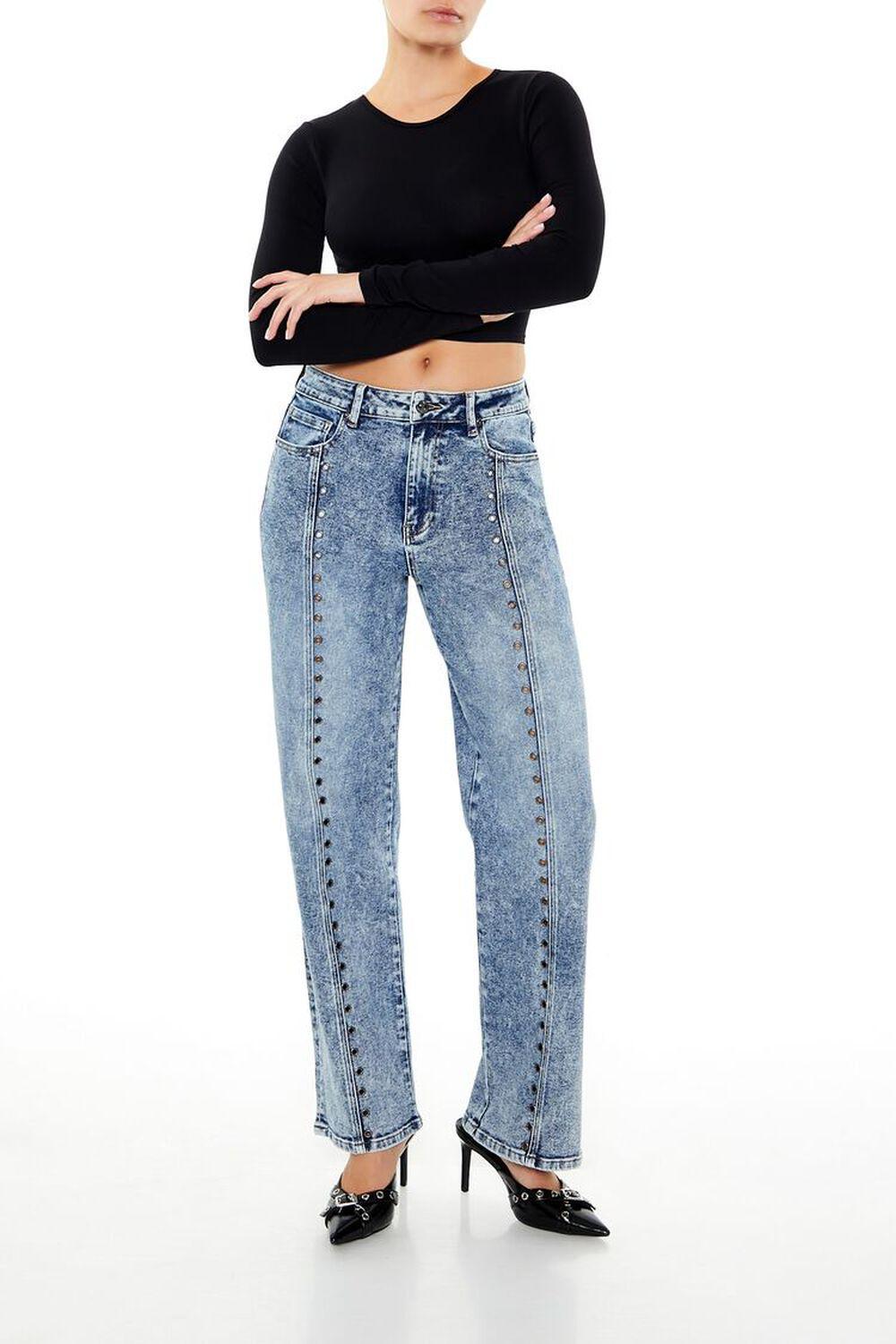 Grommet High-Rise 90s Straight Jeans | Forever 21 Product Image