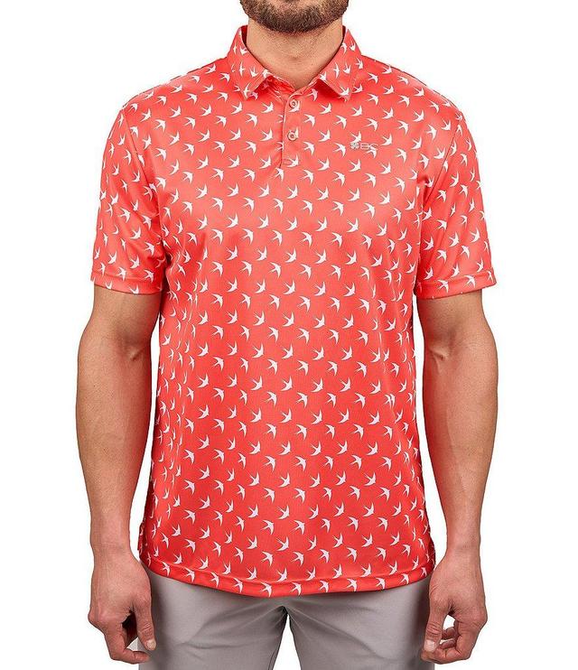 BLACK CLOVER Birdie Printed Short Sleeve Polo Shirt Product Image