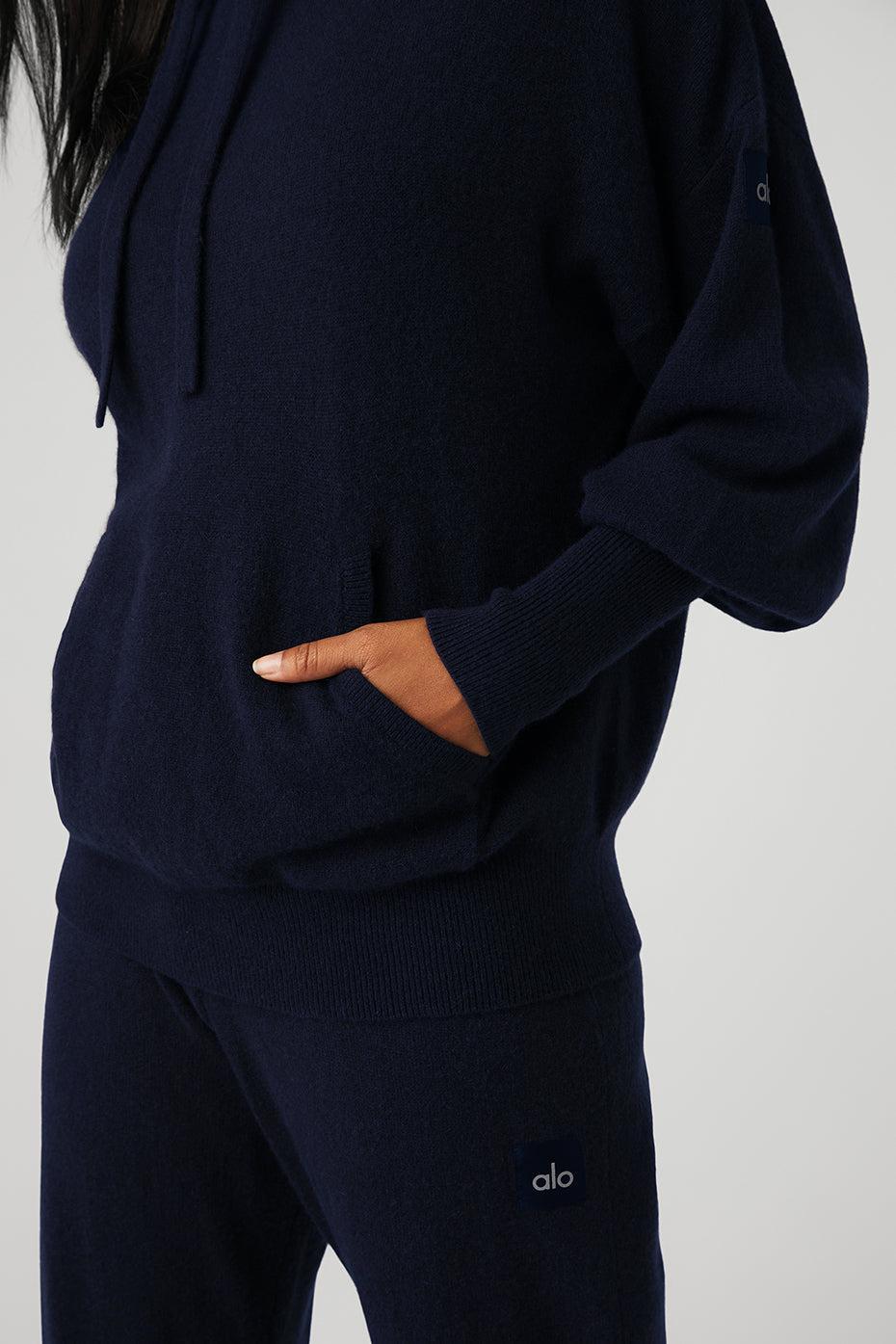 Cashmere Jet Set Hoodie - Navy Female Product Image