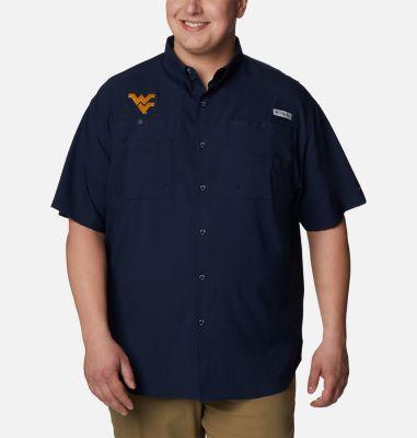 Columbia Mens Collegiate PFG Tamiami Short Sleeve Shirt - Big - West Virginia- Product Image