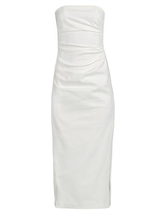 Womens Astrid Gathered Strapless Midi-Dress Product Image