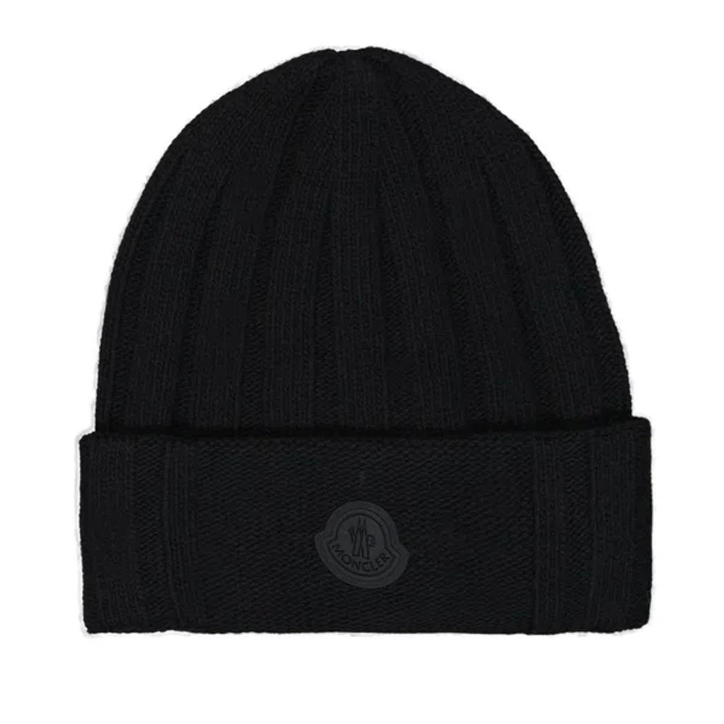 Logo-patch Wool Beanie In Black Product Image