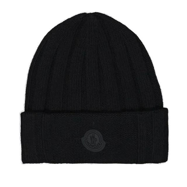 Logo-patch Wool Beanie In Black Product Image