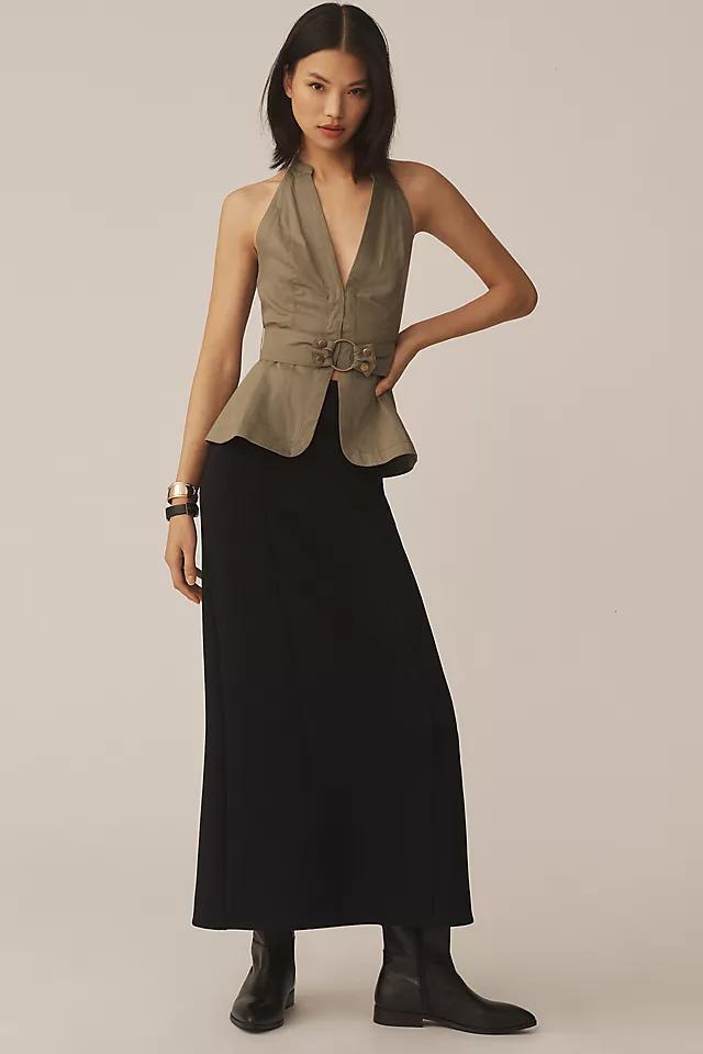 By Anthropologie Belted Halter Open-Back Top Product Image